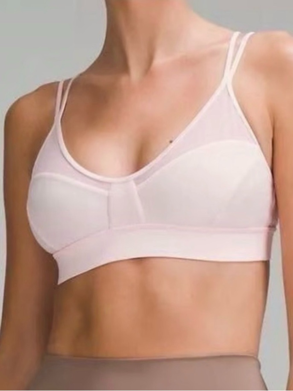 lululemon athletica strawberry milkshake Light Pink Yoga Mesh Sports Bra